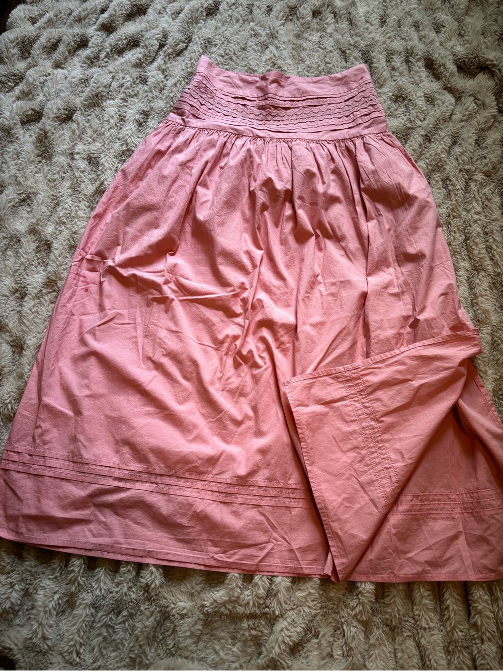 a new day Strapless Pink Cotton Midi Dress